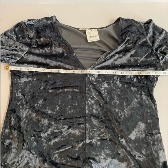 NWT Free People “ Don’t you Wish” crushed velvet bodysuit in Sunflower Size XL - Picture 7 of 10